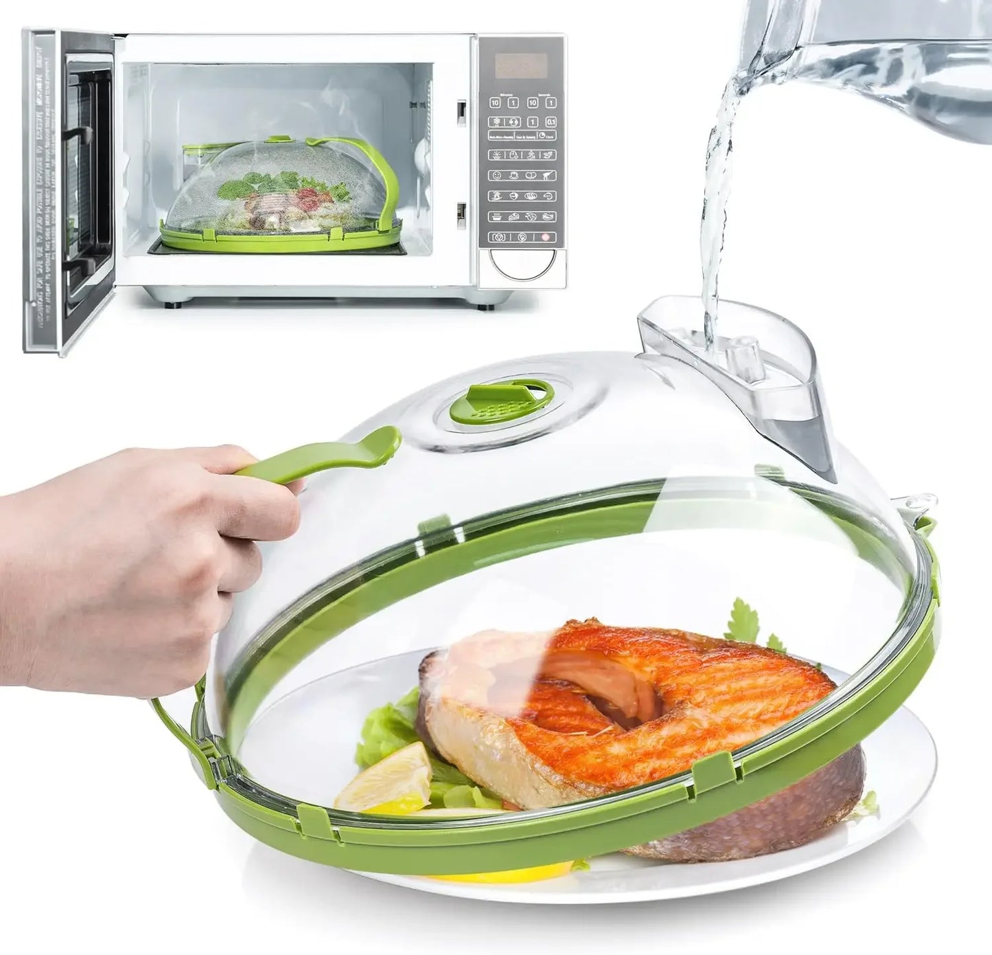 Microwave Splatter Cover 2.0 with Water Steamer™
